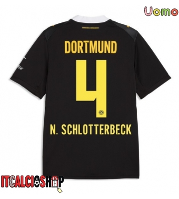 Borussia Dortmund Nico Schlotterbeck #4 Seconda Maglia 2026-27 Manica Corta Borussia Dortmund Nico Schlotterbeck #4 Seconda Maglia 2026-27 Manica Corta